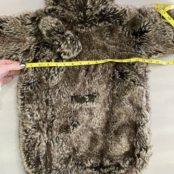 London & Cole Faux Fur Hooded Bunting Snug Sack Snowsuit Soft Cozy Unisex Brown - Picture 8 of 9